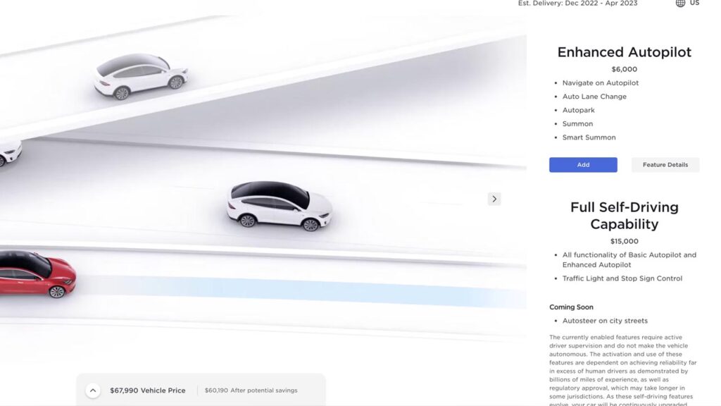 Tesla enhanced auto pilot vs-full self-driving comparison