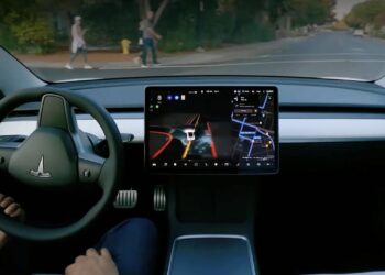 Tesla full self-driving interior image