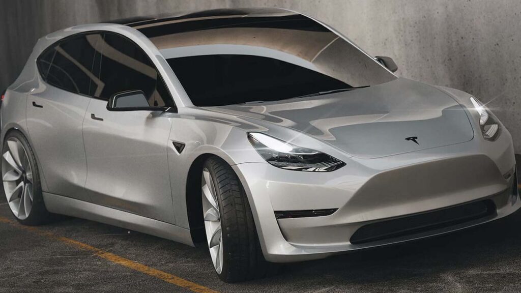 Tesla Model 2 front three quarters rendering