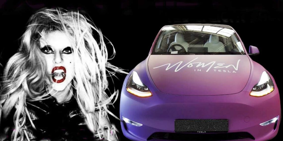 Tesla Model Y Light Show on Born This Way by Lady Gaga