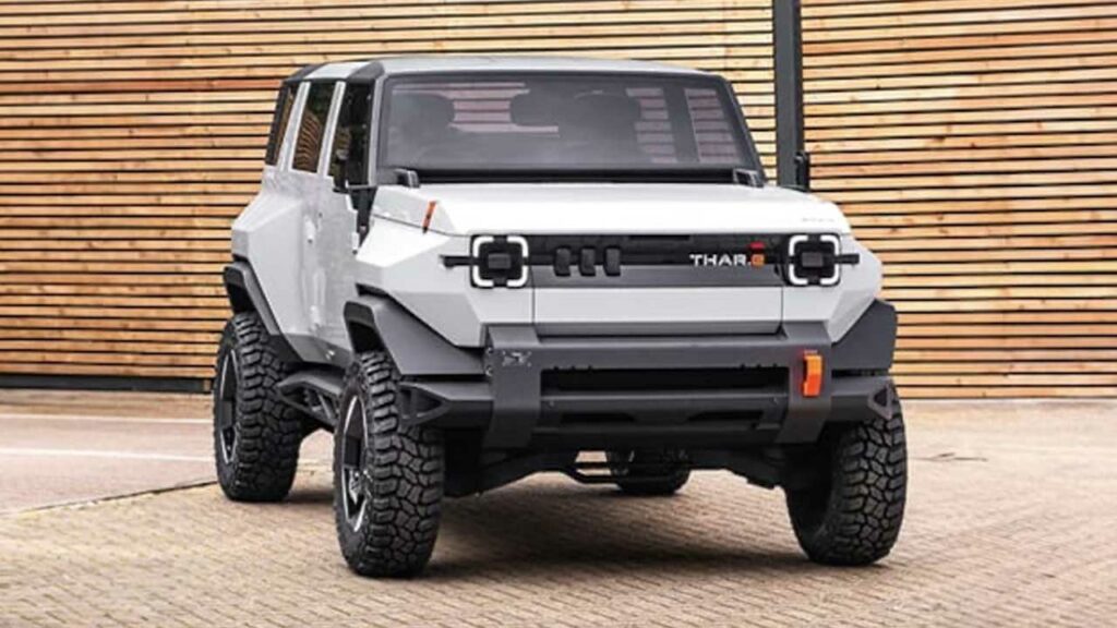 mahindra thar.e concept front three quarters