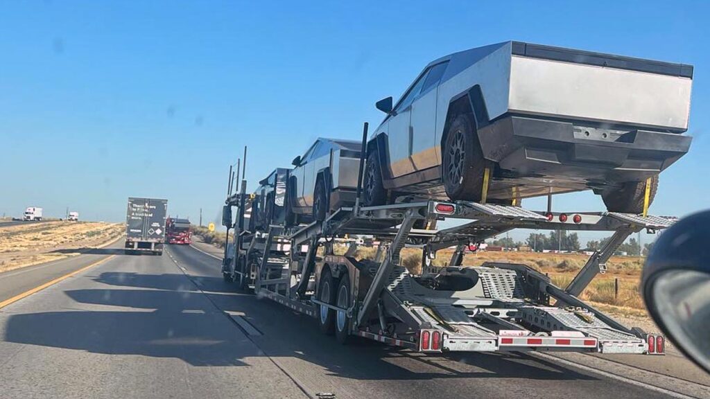 Tesla cybertruck shipment california