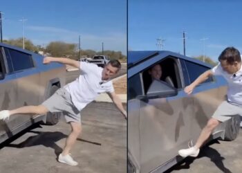 MMA Fighter Kicks Tesla Cybertruck