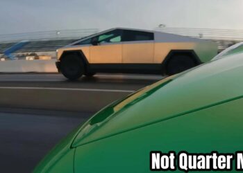 Tesla cybertruck vs Porsche 911 drag race not quarter mile