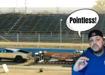 influencer Tesla cybertruck sled-pulling pointless