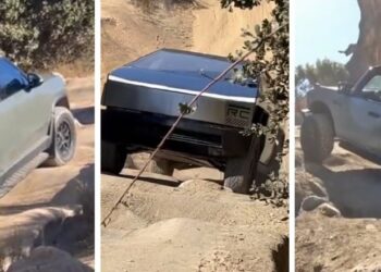 Tesla Cybertruck vs Rivian R1T vs Ford Bronco Off-Roading Hill Climb Challenge