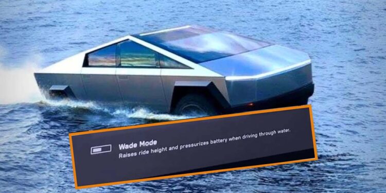 Tesla cybertruck wade-mode river-crossing