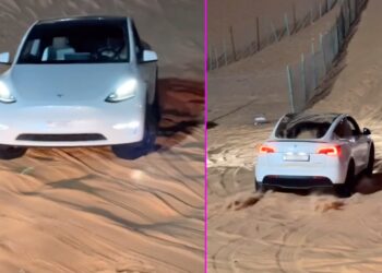 Tesla Model Y Sand Dune Bashing in Desert