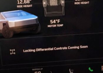 Tesla Cybertruck Differential Locking Coming Soon Message