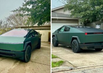 Green-Coloured Tesla Cybertruck
