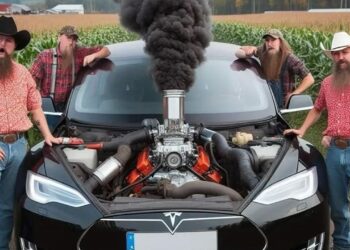 Man Installs Diesel Engine in Tesla Car