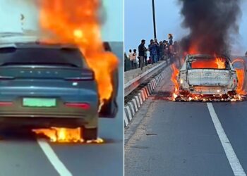 volvo c40 recharge fire Chhattisgarh india