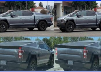 Tesla Cybertruck with Ford F150 Wrap